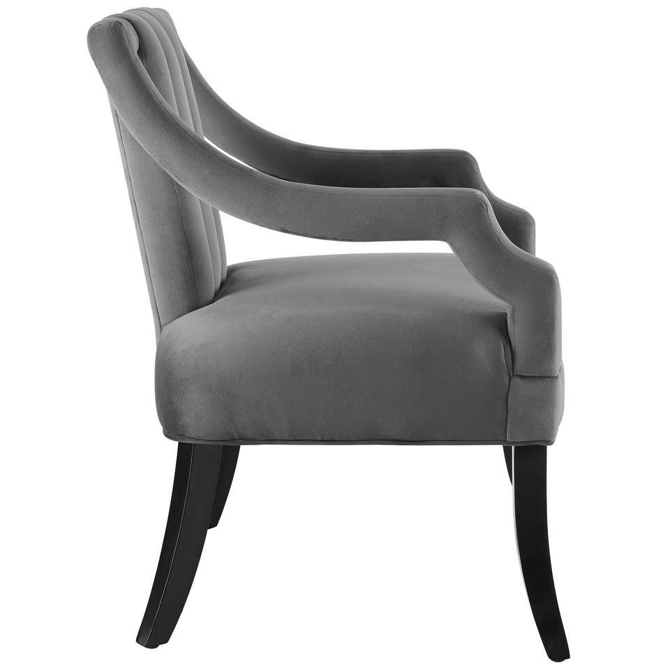 Harken Performance Velvet Accent Chair.