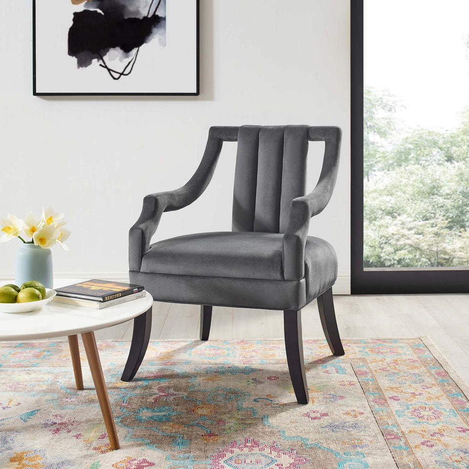 Harken Performance Velvet Accent Chair.