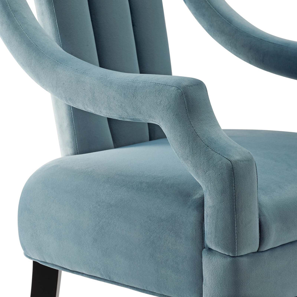 Harken Performance Velvet Accent Chair.