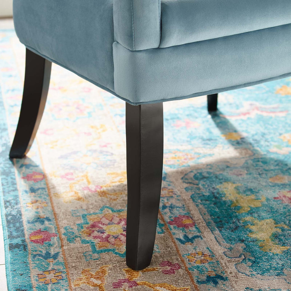 Harken Performance Velvet Accent Chair.