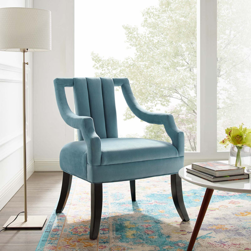 Harken Performance Velvet Accent Chair.