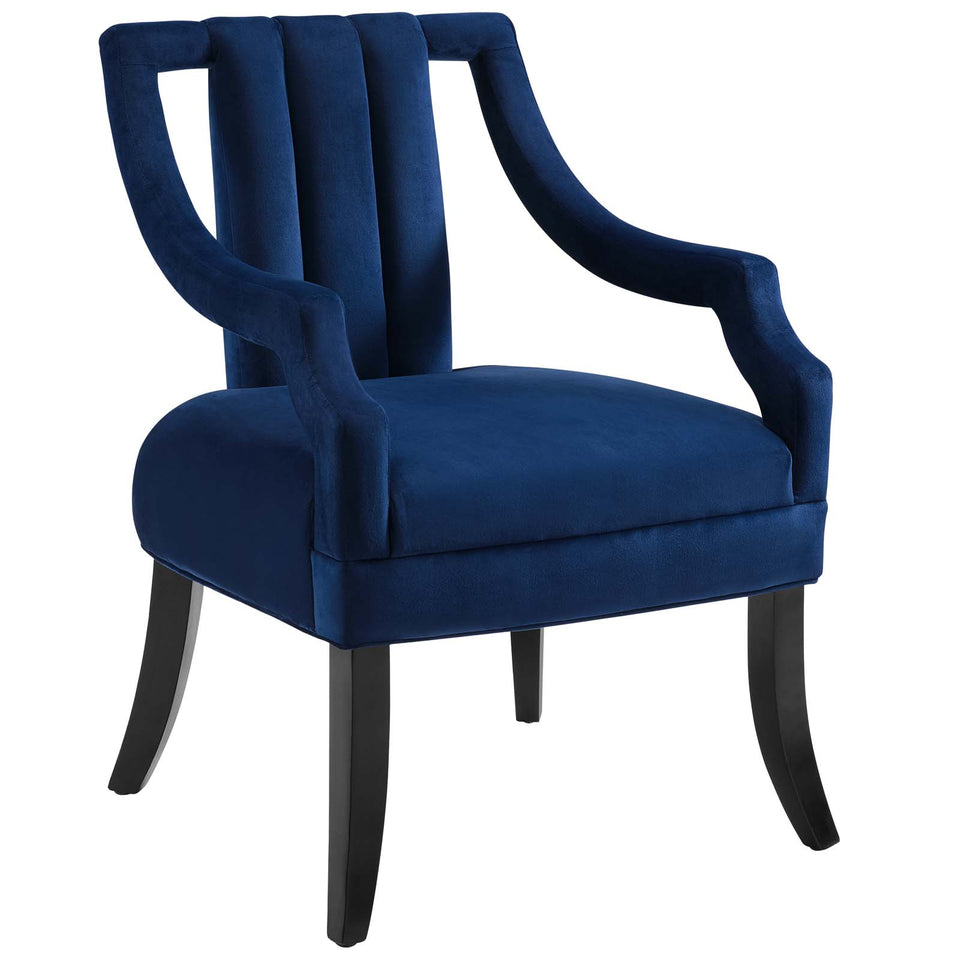 Harken Performance Velvet Accent Chair.
