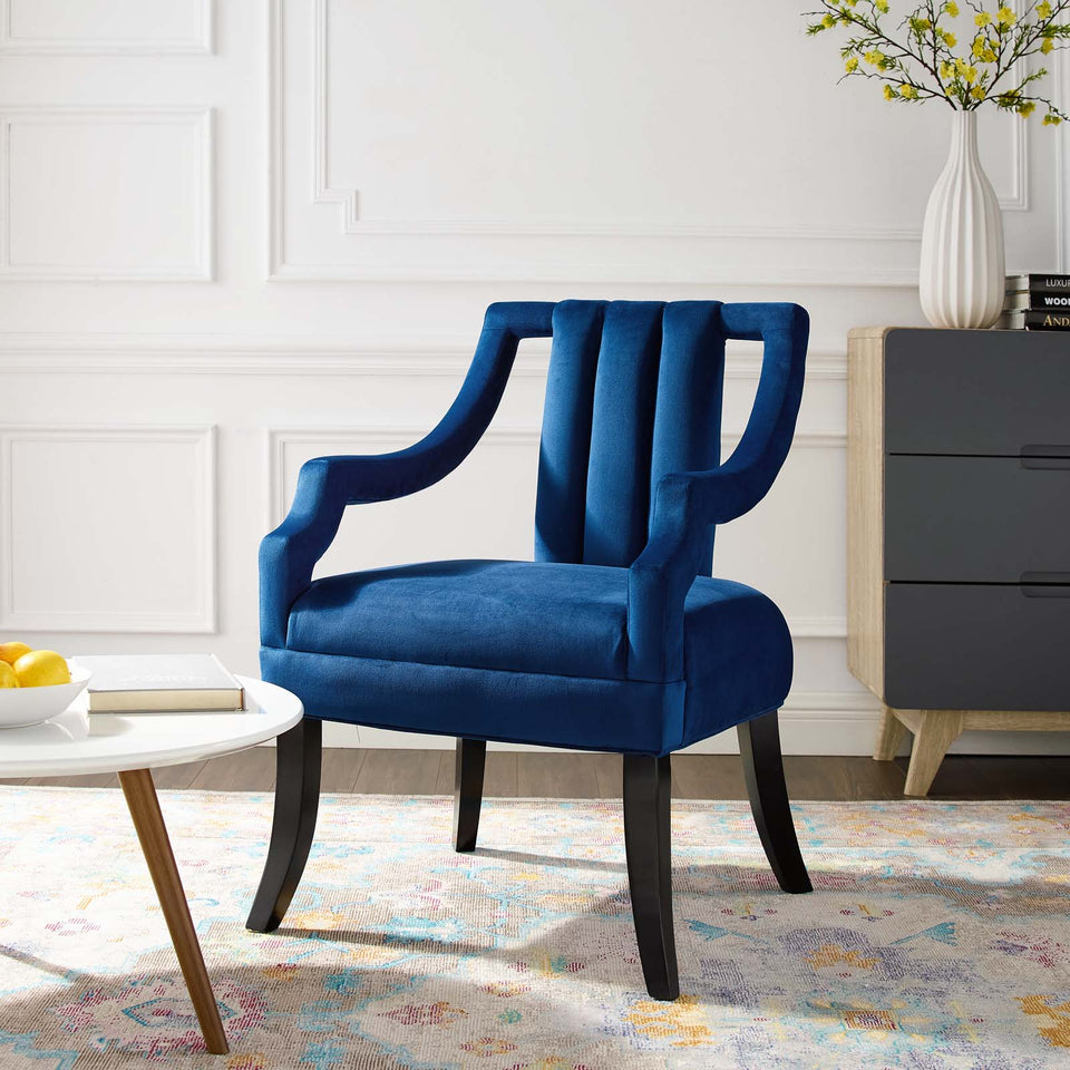Harken Performance Velvet Accent Chair.