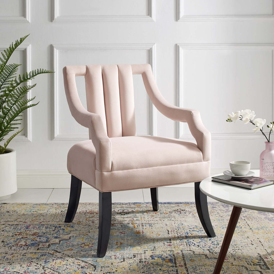Harken Performance Velvet Accent Chair.