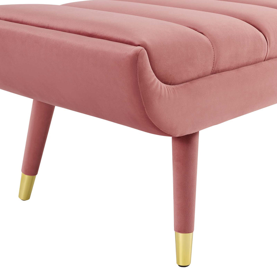 Guess Channel Tufted Performance Velvet Accent Bench.