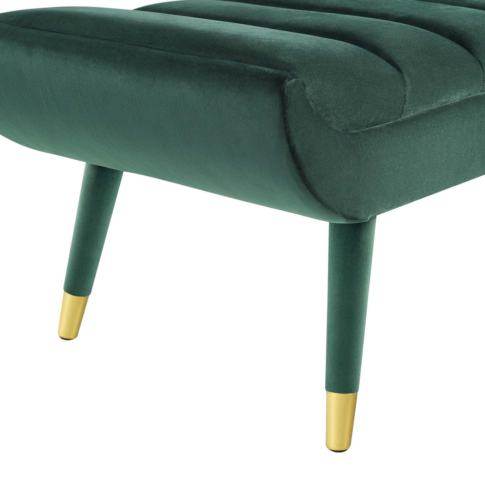 Guess Channel Tufted Performance Velvet Accent Bench.