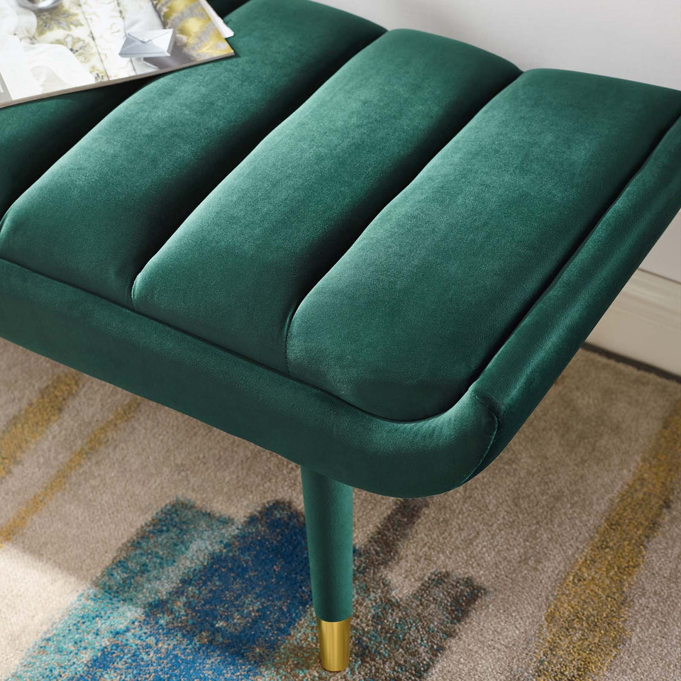 Guess Channel Tufted Performance Velvet Accent Bench.