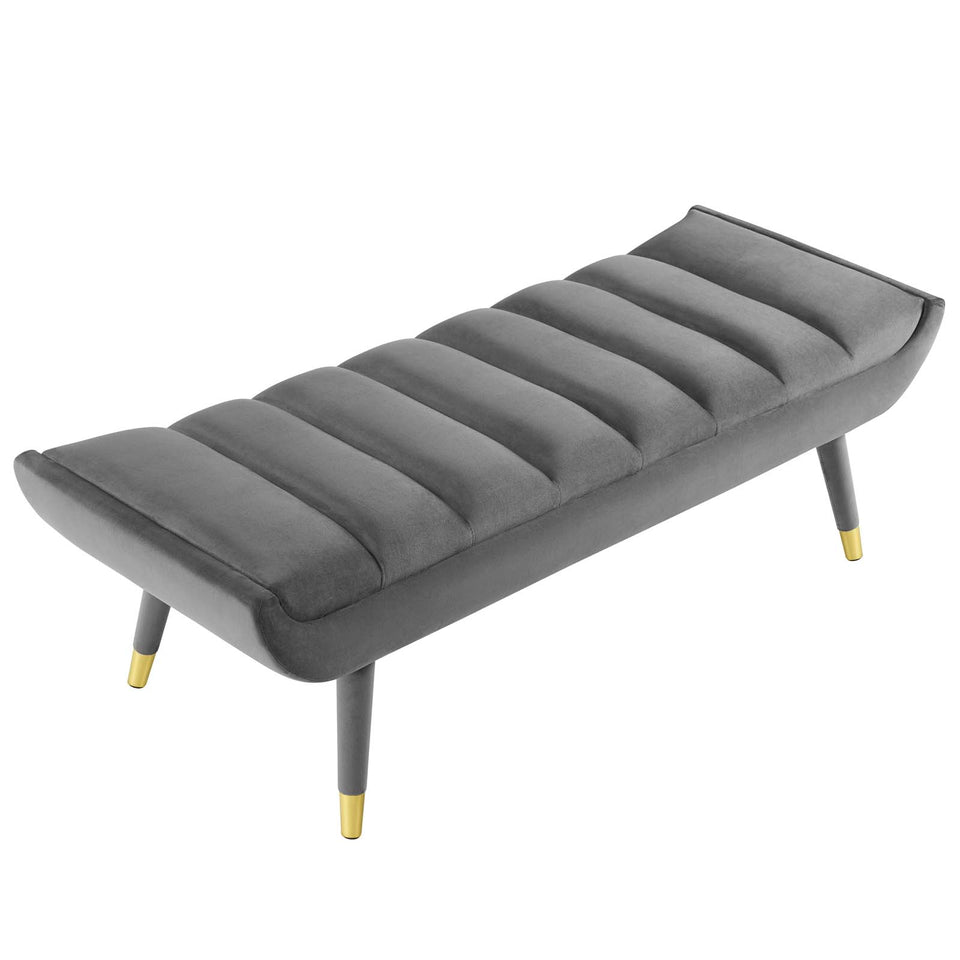 Guess Channel Tufted Performance Velvet Accent Bench.