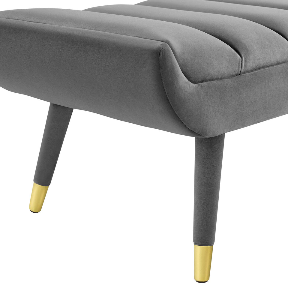 Guess Channel Tufted Performance Velvet Accent Bench.