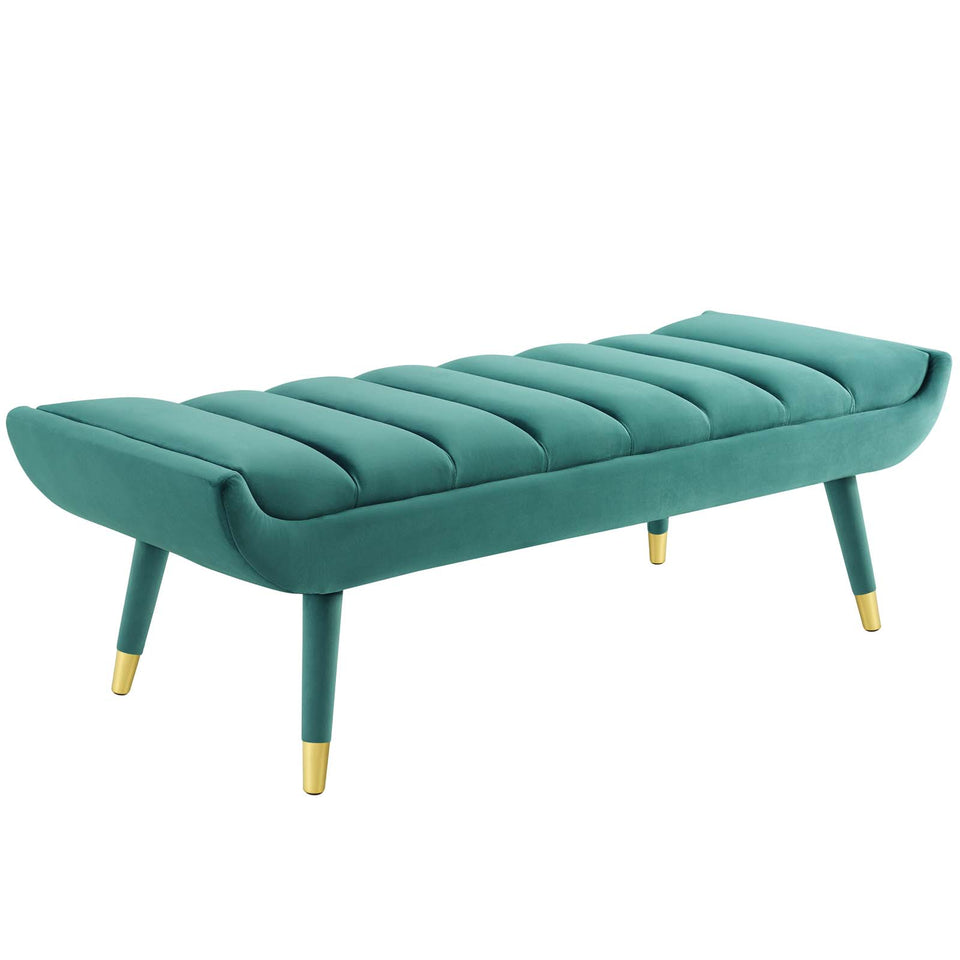 Guess Channel Tufted Performance Velvet Accent Bench.