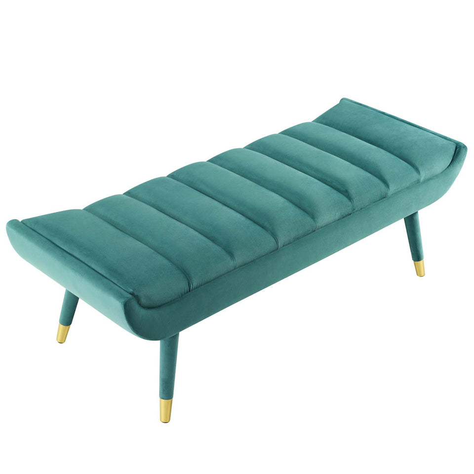 Guess Channel Tufted Performance Velvet Accent Bench.