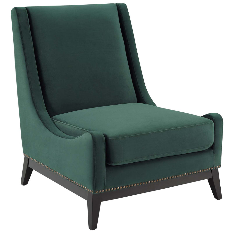 Confident Accent Upholstered Performance Velvet Lounge Chair.