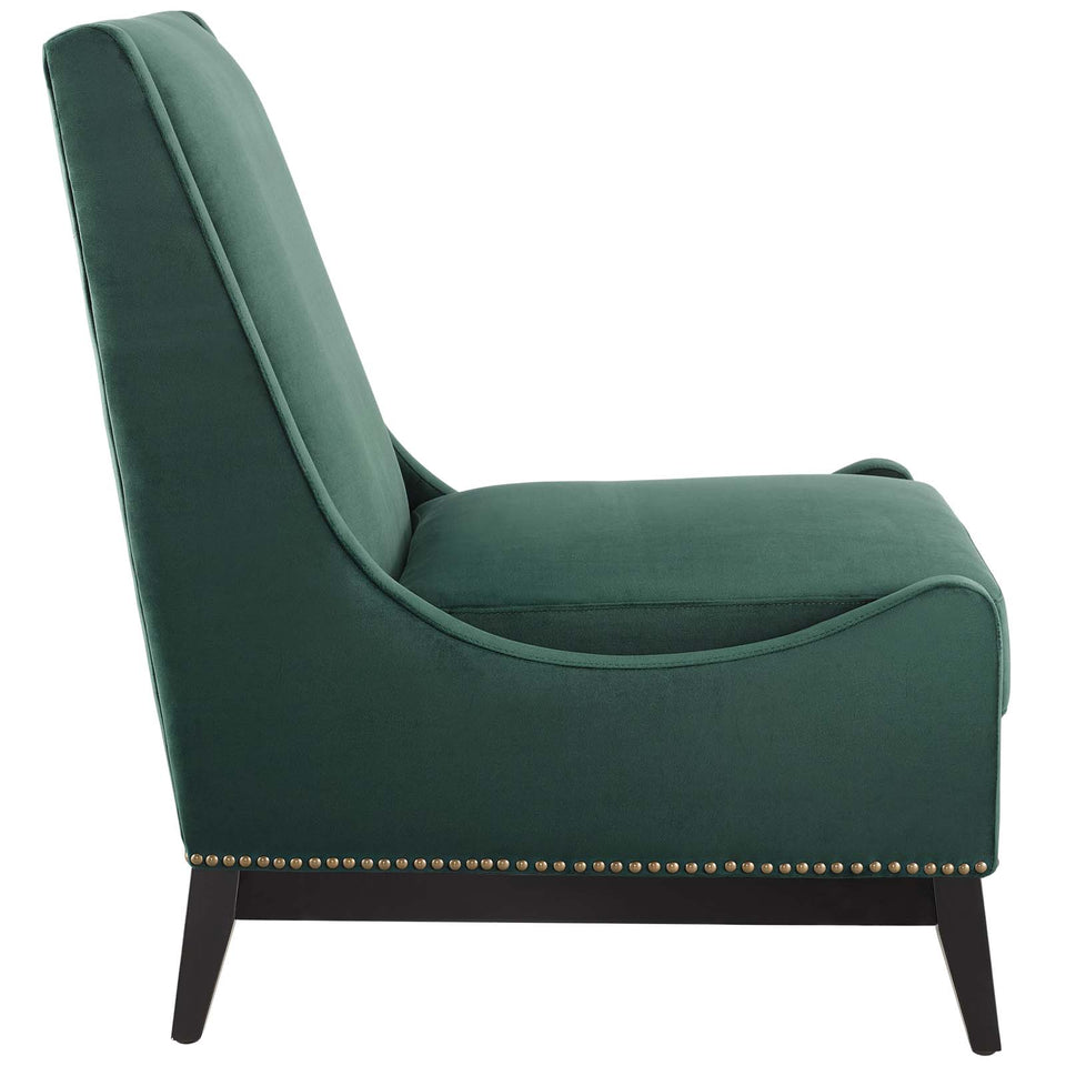 Confident Accent Upholstered Performance Velvet Lounge Chair.