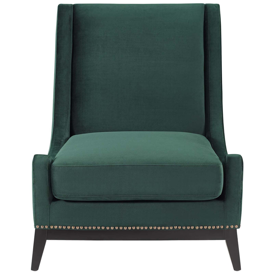 Confident Accent Upholstered Performance Velvet Lounge Chair.