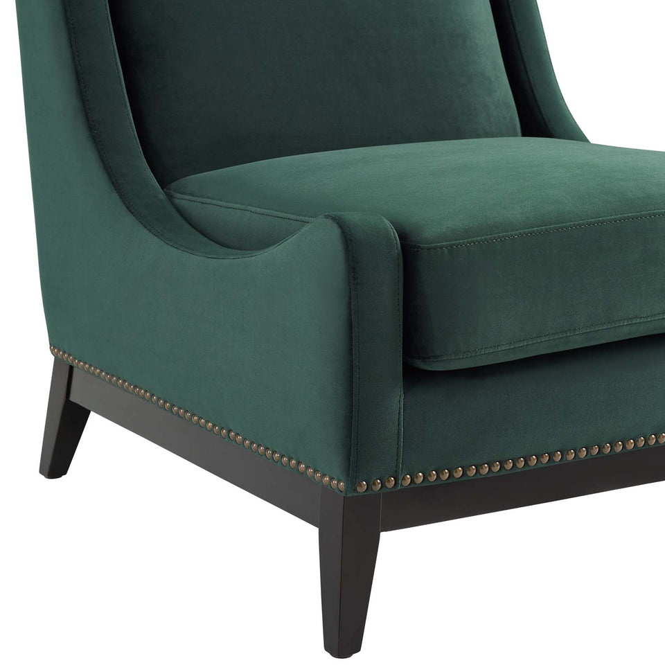 Confident Accent Upholstered Performance Velvet Lounge Chair.
