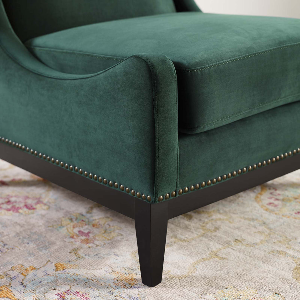 Confident Accent Upholstered Performance Velvet Lounge Chair.