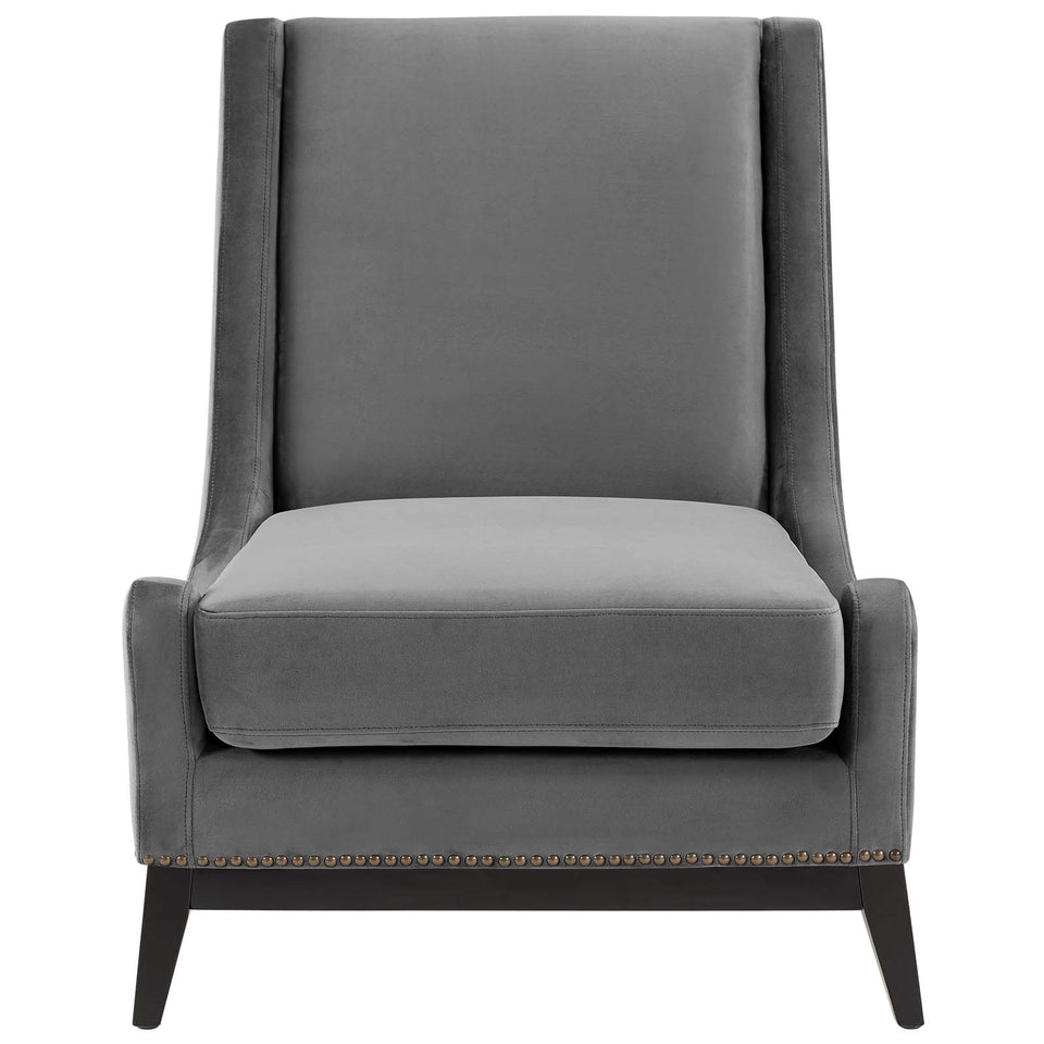 Confident Accent Upholstered Performance Velvet Lounge Chair.