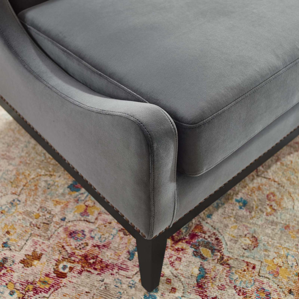 Confident Accent Upholstered Performance Velvet Lounge Chair.