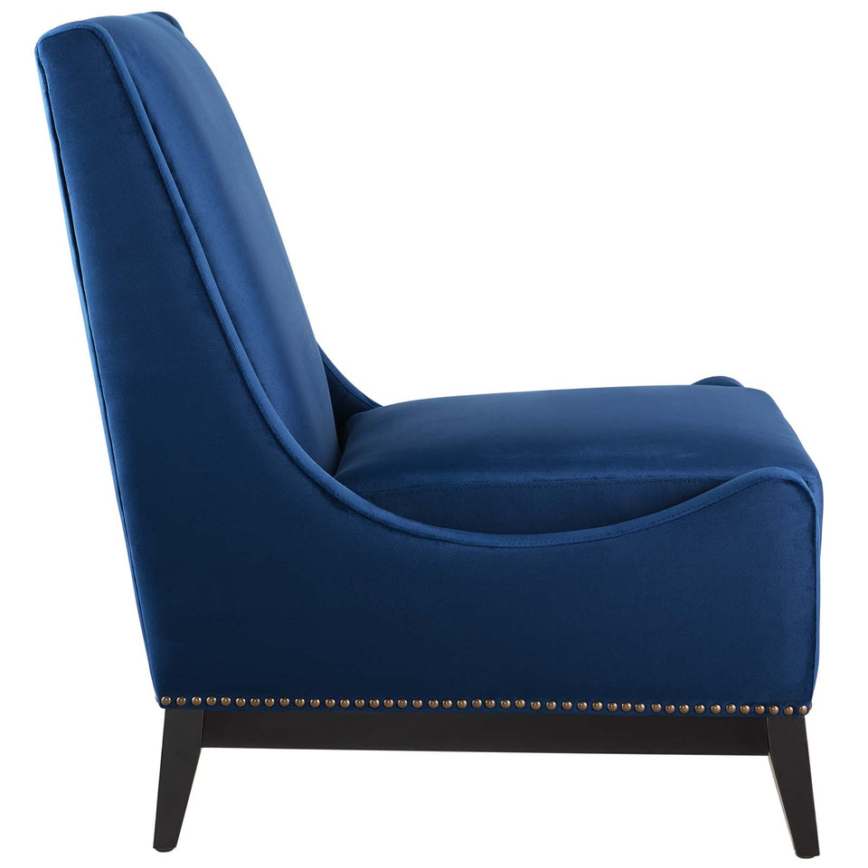 Confident Accent Upholstered Performance Velvet Lounge Chair.