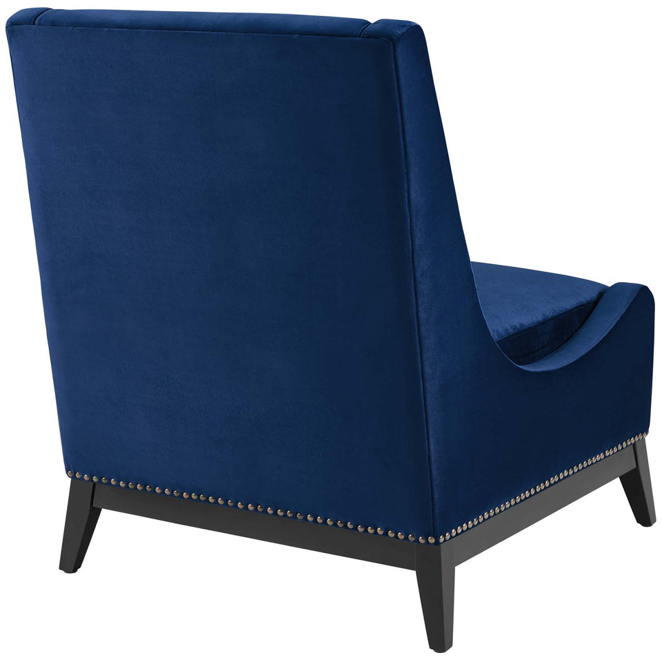 Confident Accent Upholstered Performance Velvet Lounge Chair.