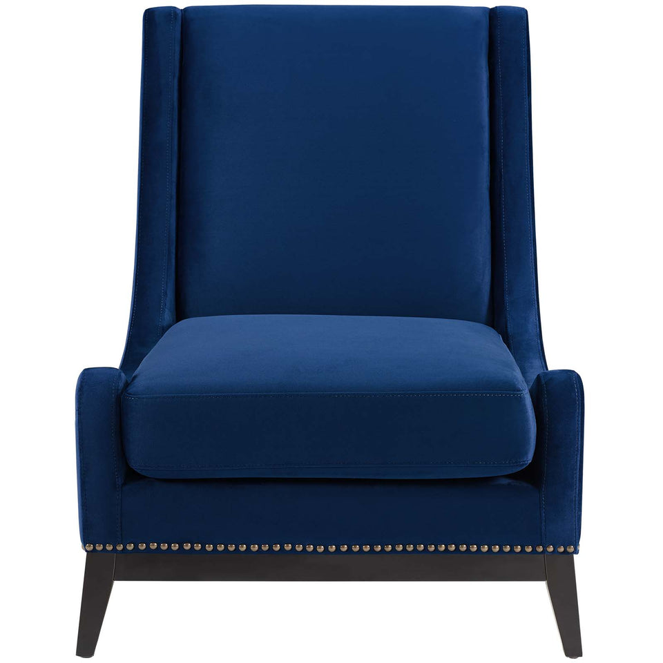 Confident Accent Upholstered Performance Velvet Lounge Chair.