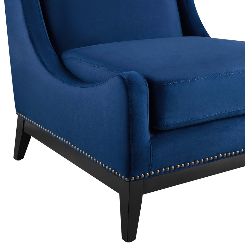 Confident Accent Upholstered Performance Velvet Lounge Chair.