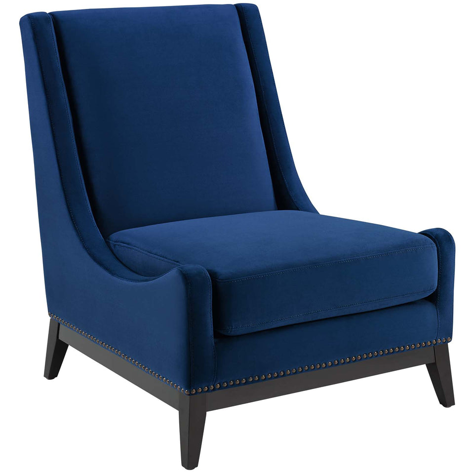 Confident Accent Upholstered Performance Velvet Lounge Chair.