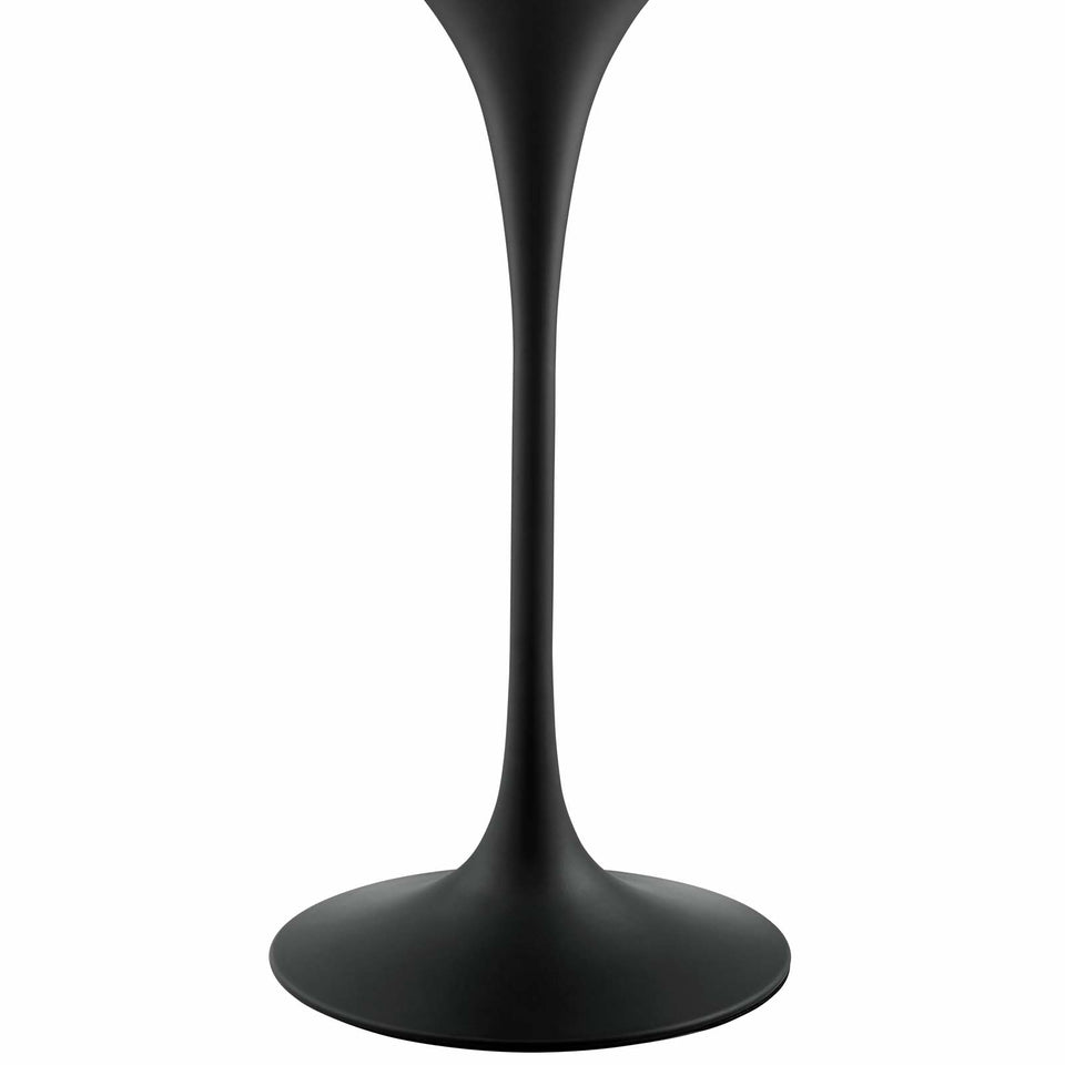 Lippa 28" Round Artificial Marble Bar Table in Black White.