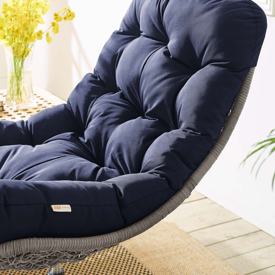 Brighton Wicker Rattan Outdoor Patio Swivel Lounge Chair.