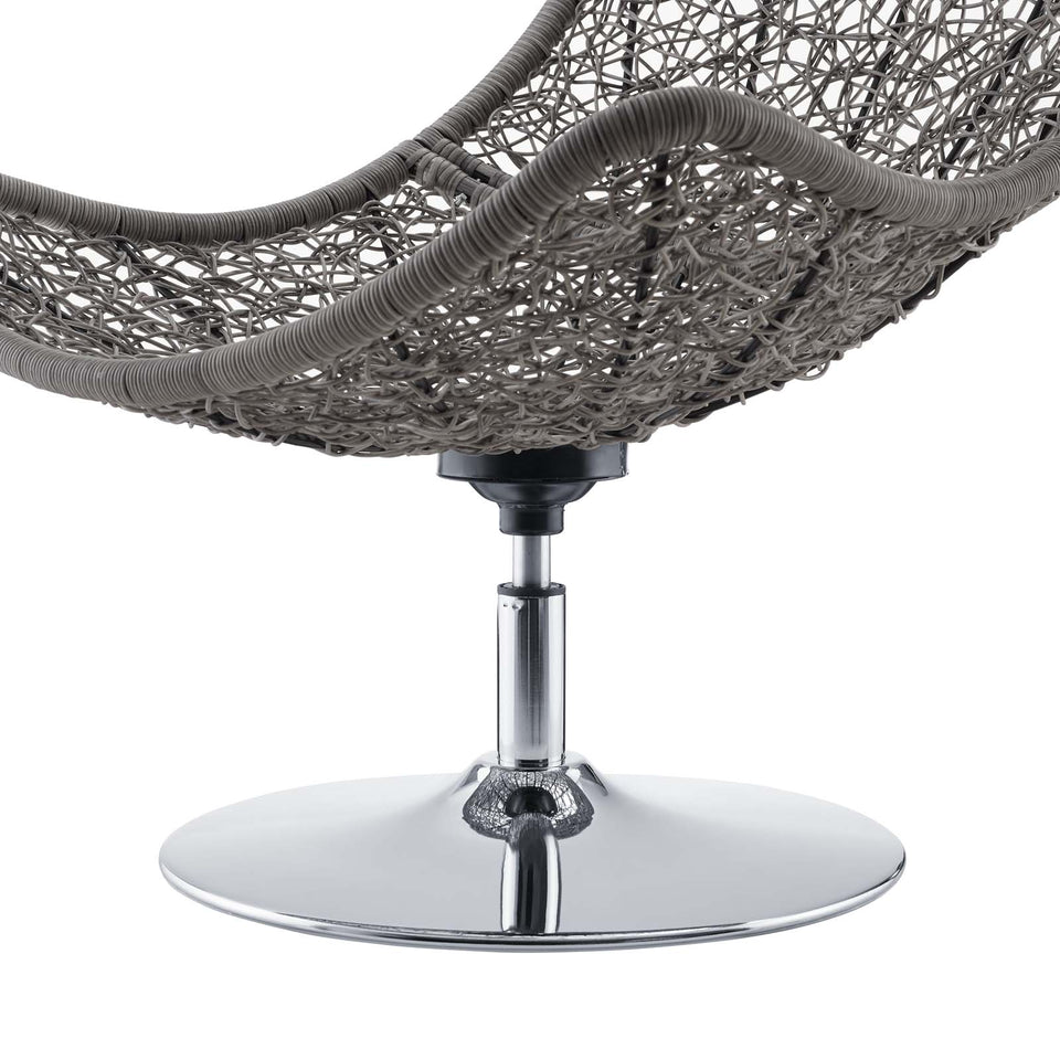 Brighton Wicker Rattan Outdoor Patio Swivel Lounge Chair.