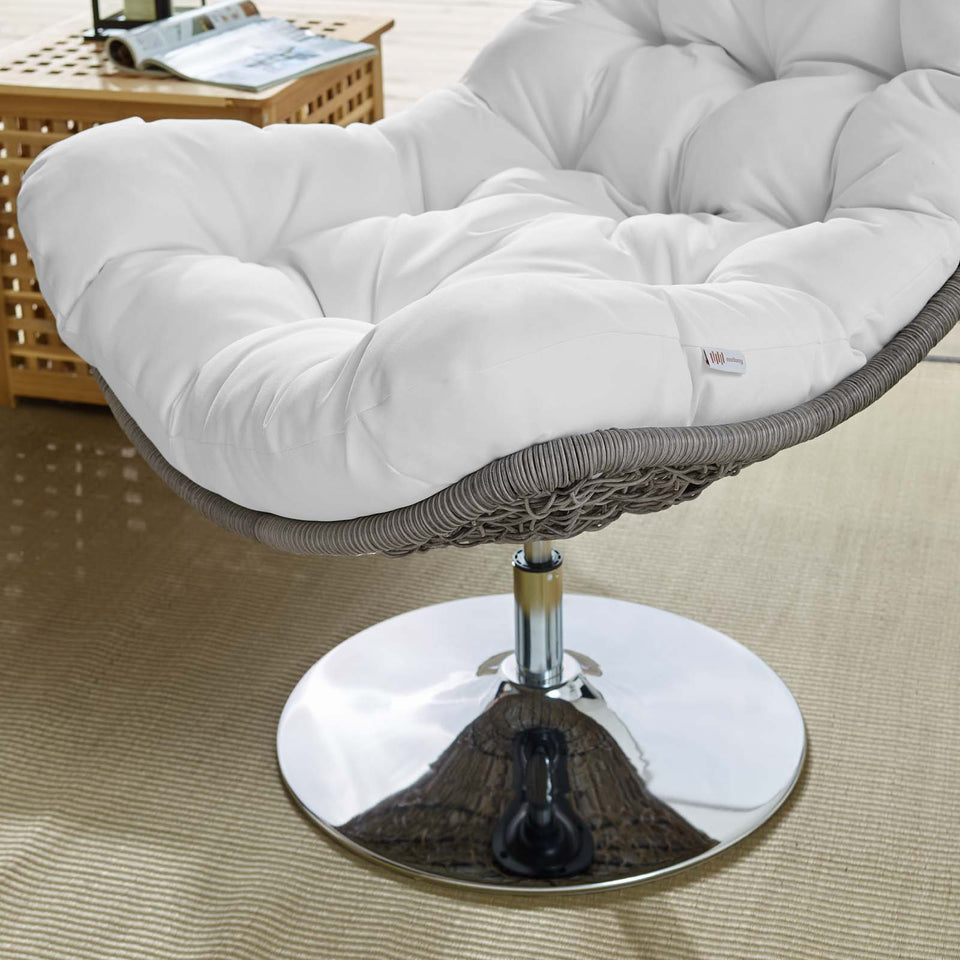 Brighton Wicker Rattan Outdoor Patio Swivel Lounge Chair.