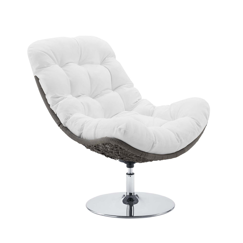 Brighton Wicker Rattan Outdoor Patio Swivel Lounge Chair.