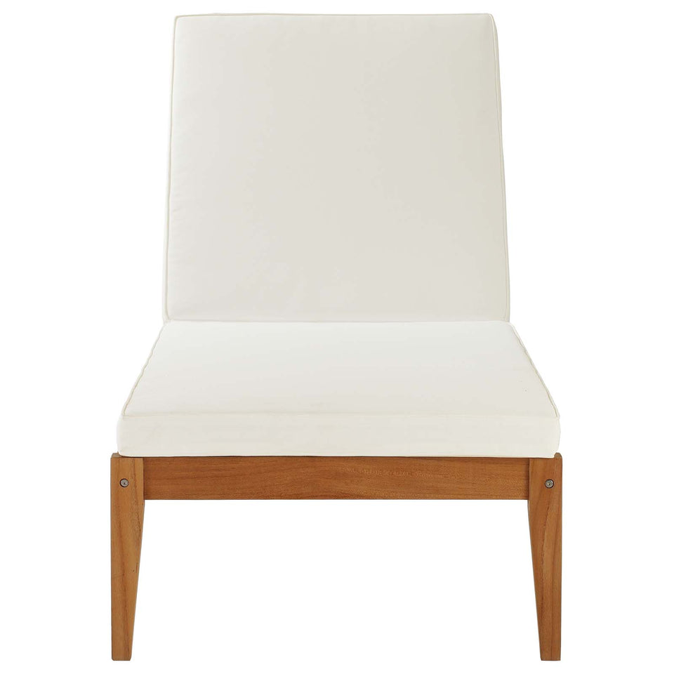 Northlake 3 Piece Outdoor Patio Premium Grade A Teak Wood Set in Natural White.
