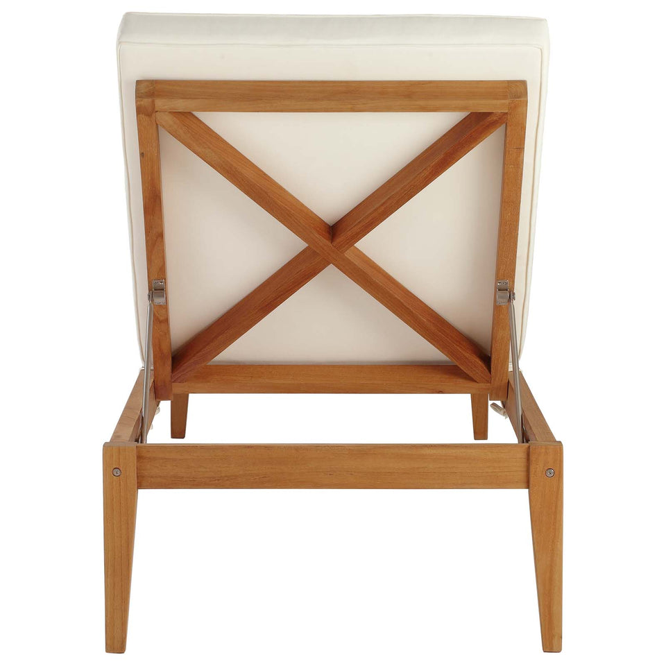 Northlake 3 Piece Outdoor Patio Premium Grade A Teak Wood Set in Natural White.