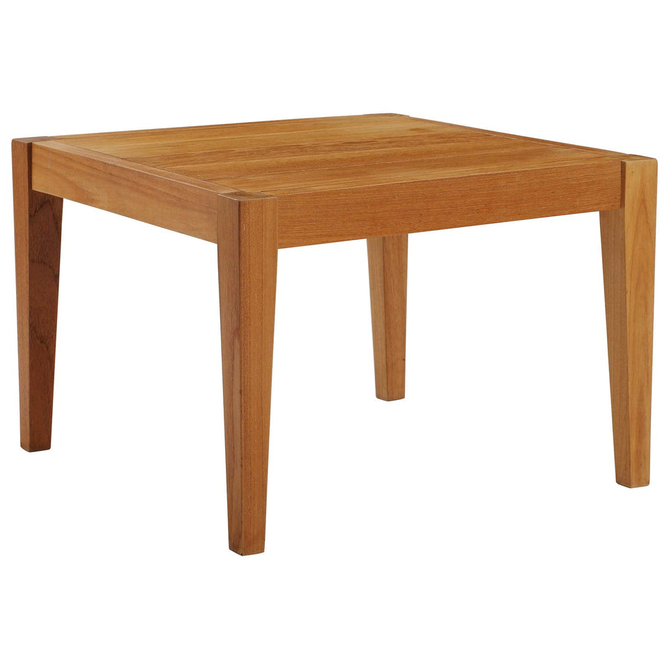 Northlake 3 Piece Outdoor Patio Premium Grade A Teak Wood Set in Natural White.
