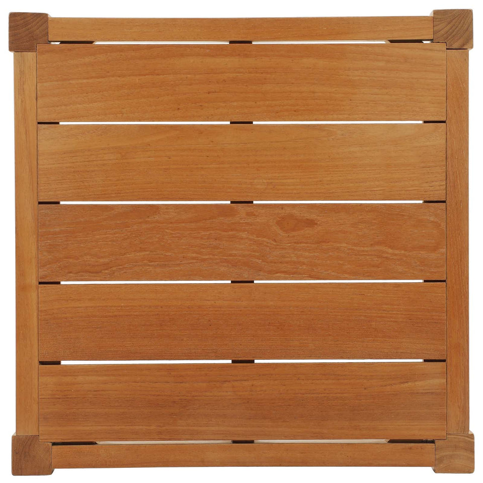 Northlake 3 Piece Outdoor Patio Premium Grade A Teak Wood Set in Natural White.