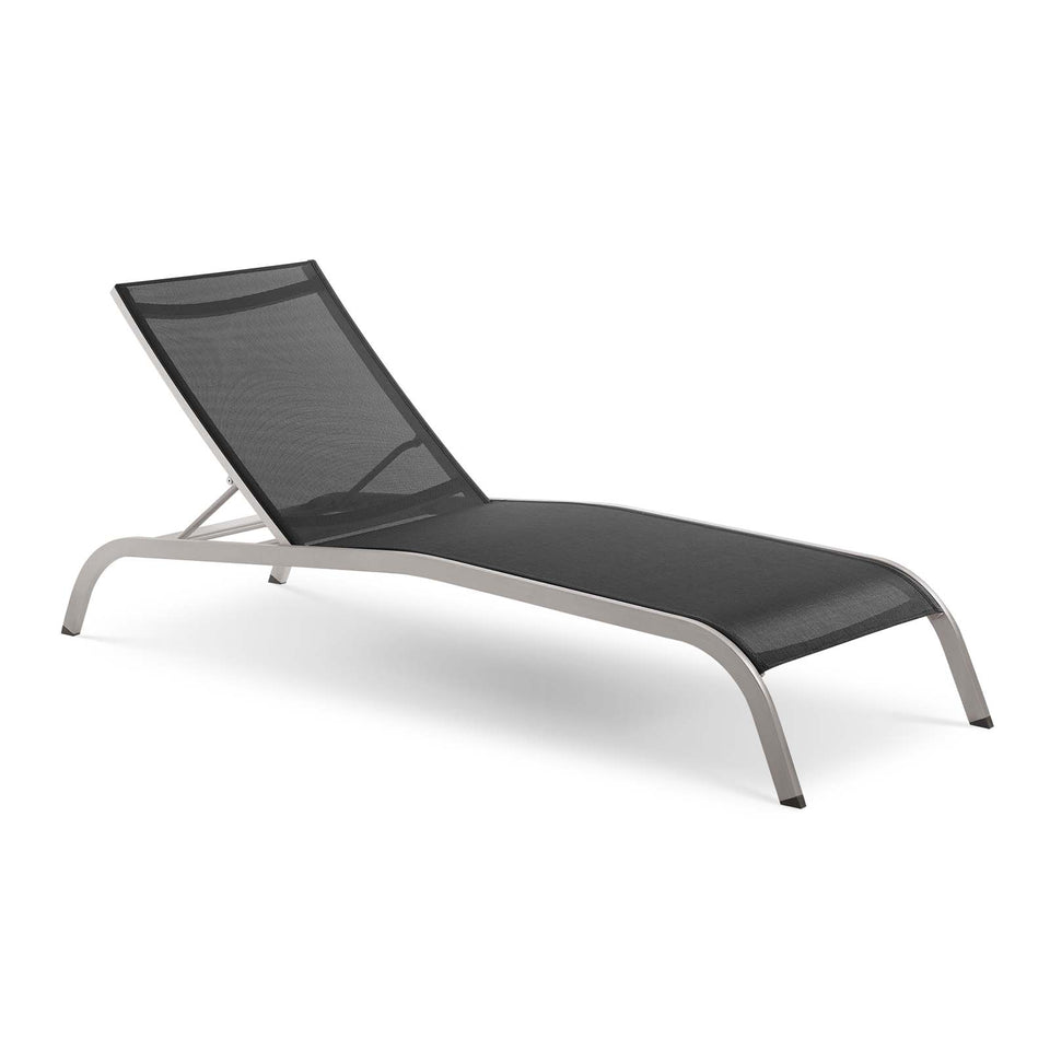 Savannah Outdoor Patio Mesh Chaise Outdoor Patio Lounge Chair.