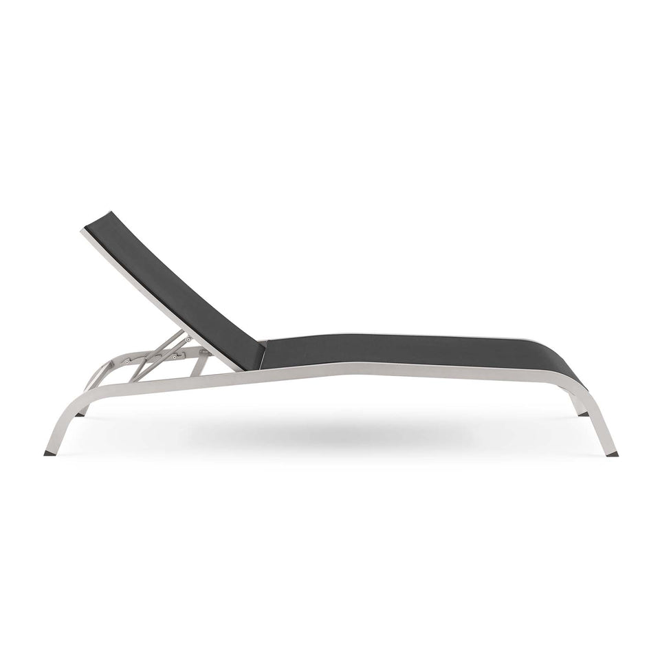 Savannah Outdoor Patio Mesh Chaise Outdoor Patio Lounge Chair.