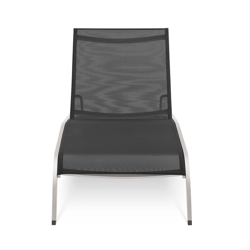 Savannah Outdoor Patio Mesh Chaise Outdoor Patio Lounge Chair.