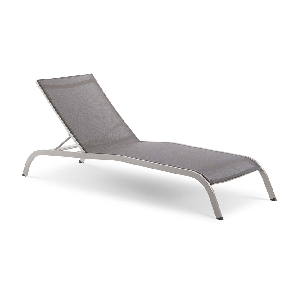 Savannah Outdoor Patio Mesh Chaise Outdoor Patio Lounge Chair.