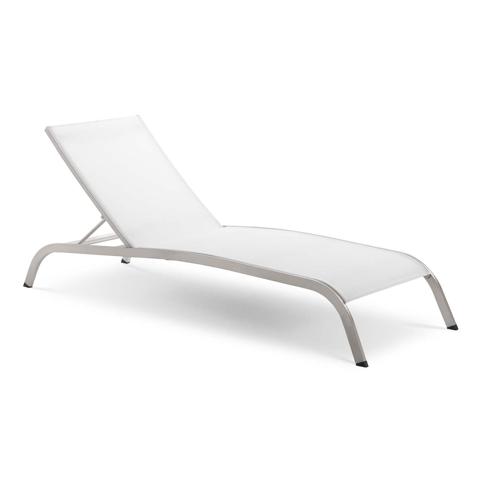 Savannah Outdoor Patio Mesh Chaise Outdoor Patio Lounge Chair.