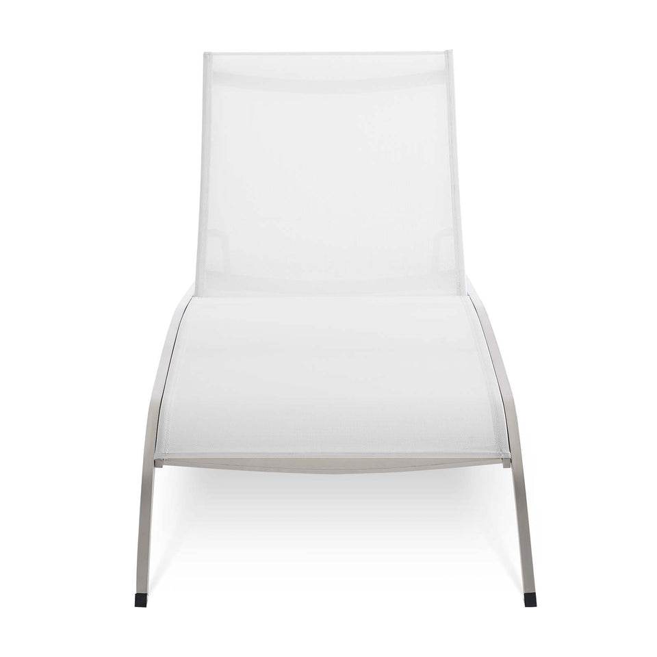 Savannah Outdoor Patio Mesh Chaise Outdoor Patio Lounge Chair.