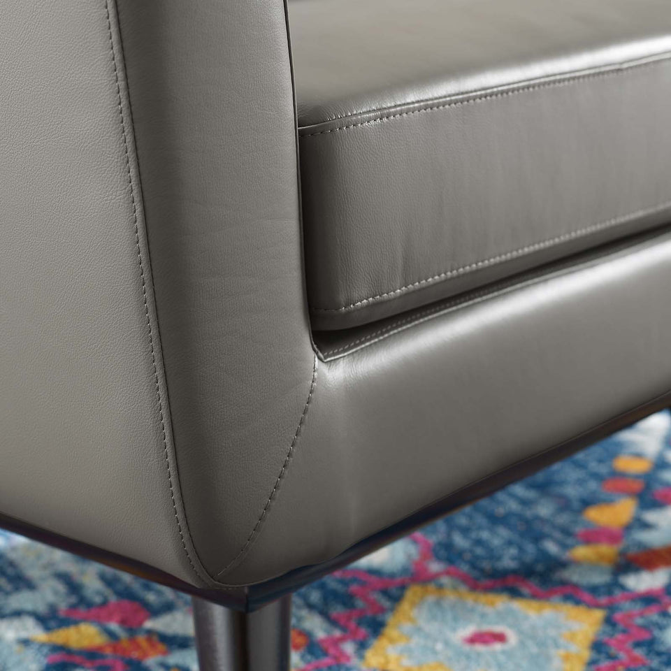Engage Top-Grain Leather Living Room Lounge Accent Armchair.