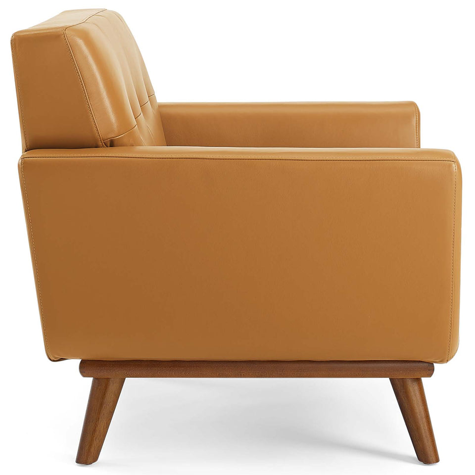 Engage Top-Grain Leather Living Room Lounge Accent Armchair.