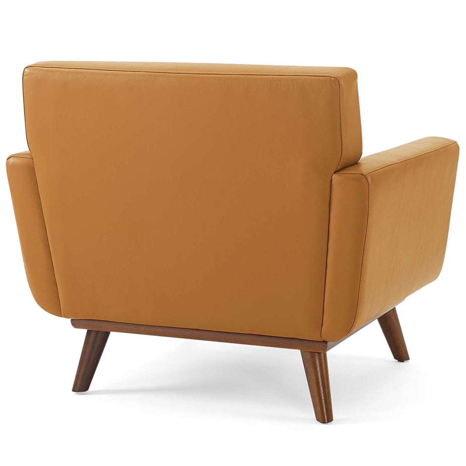 Engage Top-Grain Leather Living Room Lounge Accent Armchair.