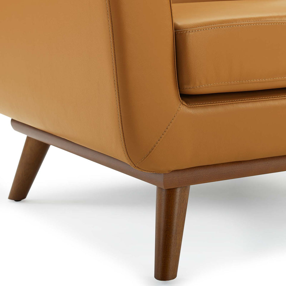 Engage Top-Grain Leather Living Room Lounge Accent Armchair.