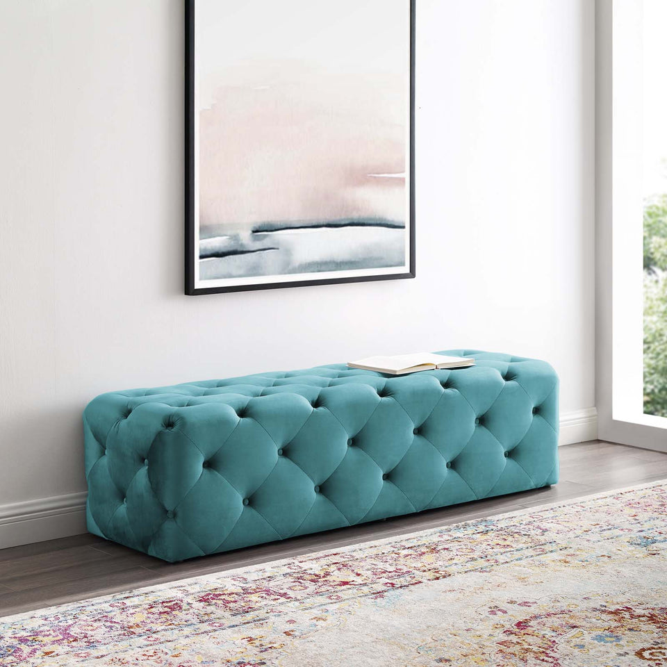 Anthem 60" Tufted Button Entryway Performance Velvet Bench.