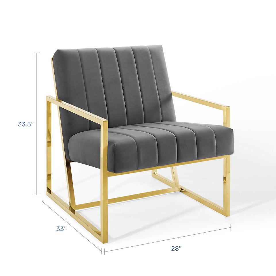 Inspire Channel Tufted Performance Velvet Armchair.