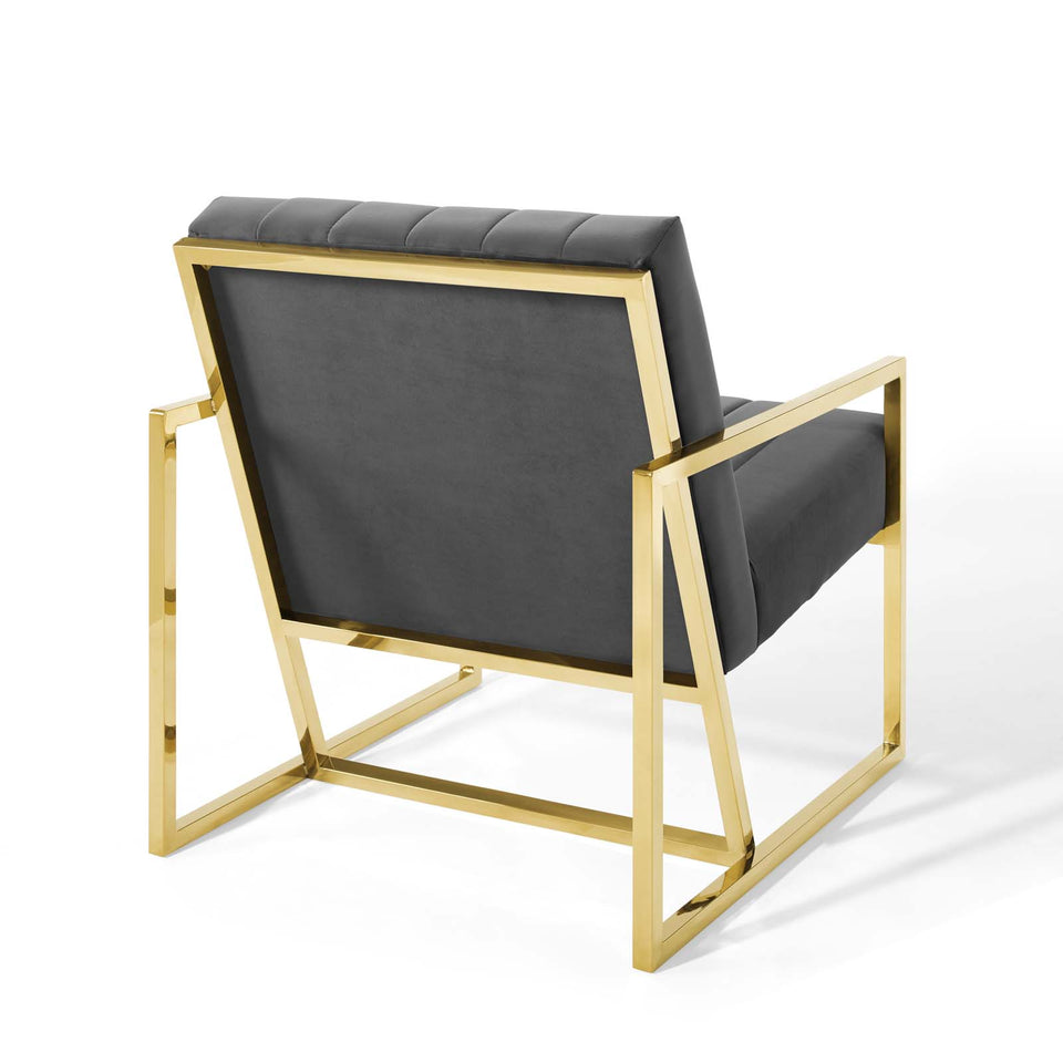 Inspire Channel Tufted Performance Velvet Armchair.