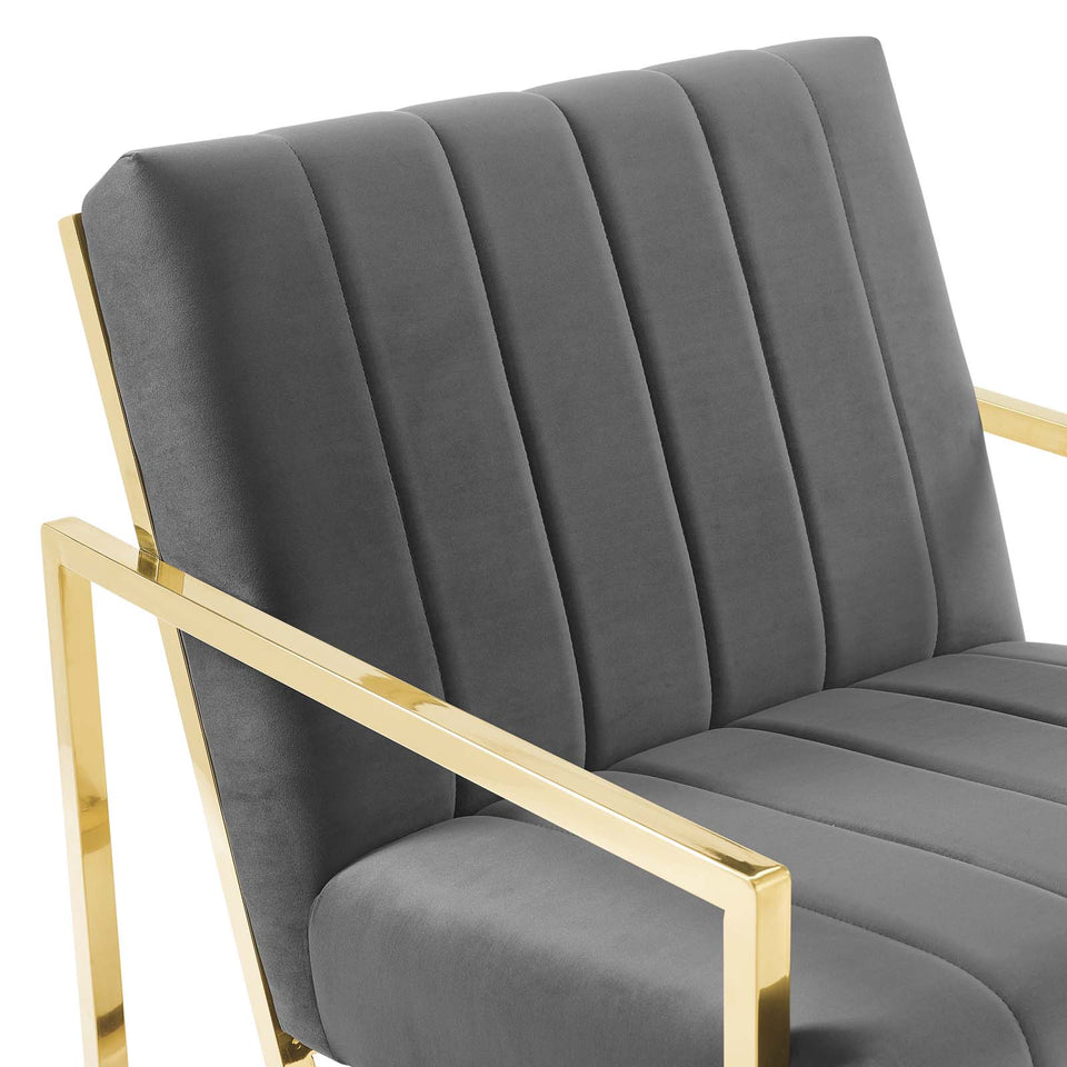 Inspire Channel Tufted Performance Velvet Armchair.